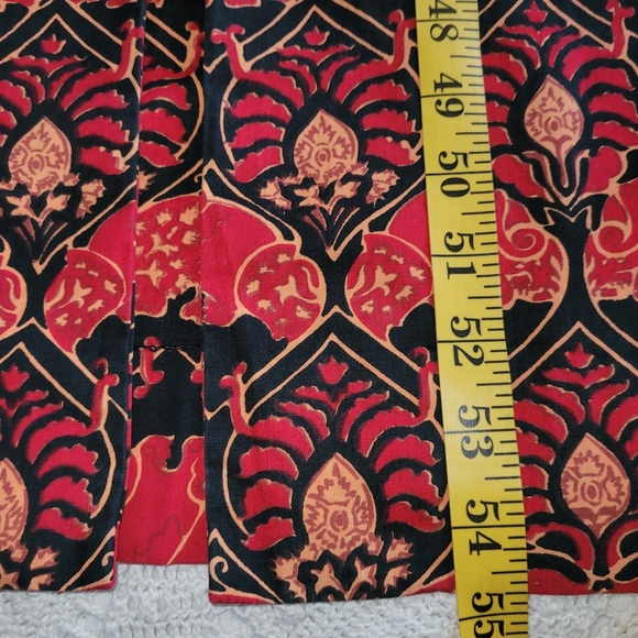 Vintage Thai size 12 red cotton kaftan Maxi Dress house robe loungewear - Picture 13 of 16